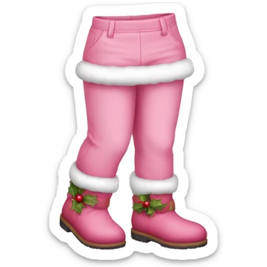 Cute pink Christmas clothes and footwear sticker
