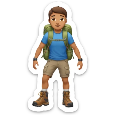 a man who managed to climb to the top of the mountain sticker