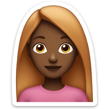 brown skin girl with ginger straight hair  sticker