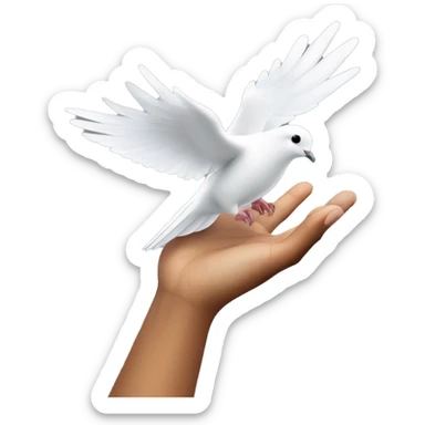 dove flies from hand sticker
