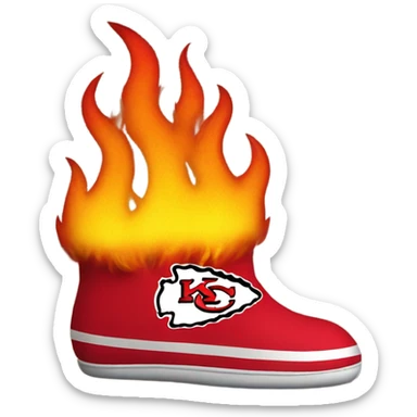 Kansas City Chiefs slippers burning  sticker