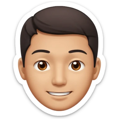 Asian male face with squinting expression sticker