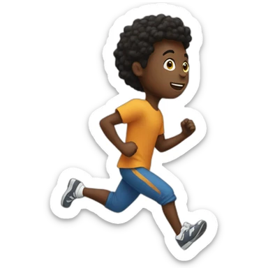 A black boy running  sticker