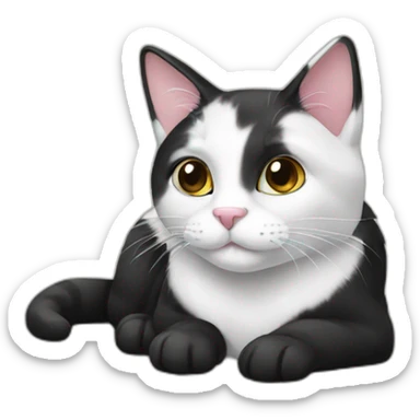 tender black-and-white-cat sticker