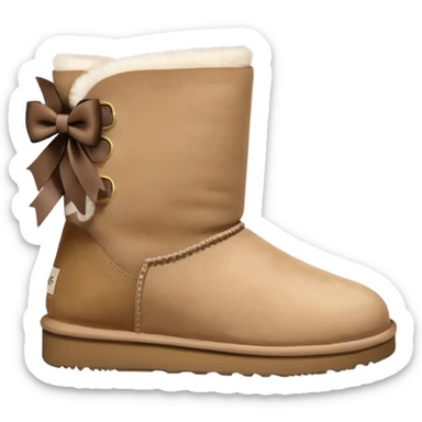 ugg boots that are ankle hight with a cheat bow on the back sticker