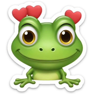 Coquette froggy with hearts sticker