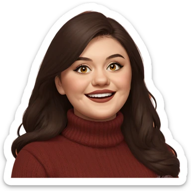 smiling girl in cozy sweater sticker