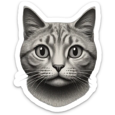 cat face by edward gorey sticker