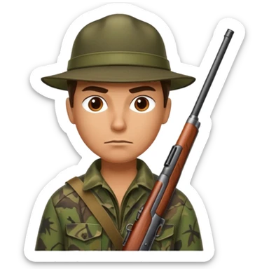 Hunter with shotgun sticker