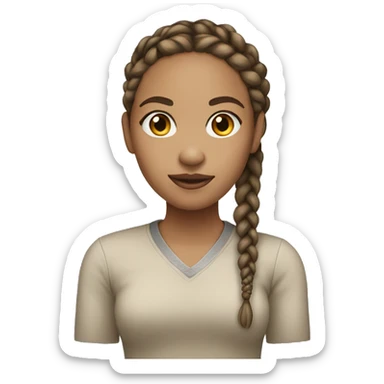 Light skin woman with braids  sticker