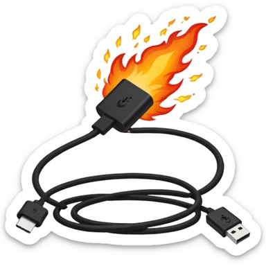 USB-C Cable with Explosion behind sticker