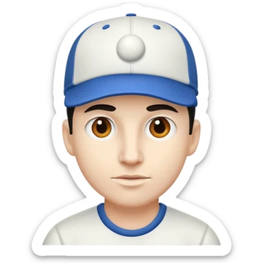 cool guy with baseball cap white sticker