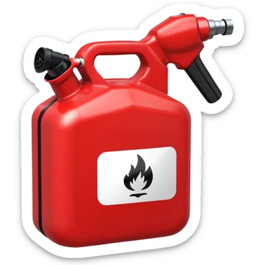 2d red gas can ios emoji with black nozzle sticker