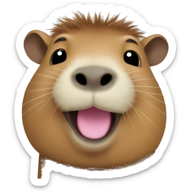happy capybara sticker