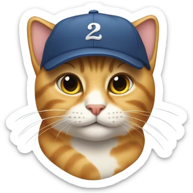 Cat wearing cap sticker