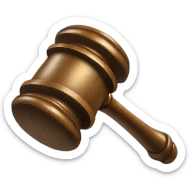 A gavel slamming down sticker