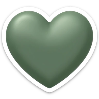 sage green heart sticker