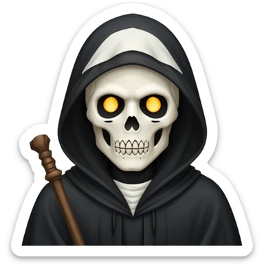 Grim reaper in white sticker