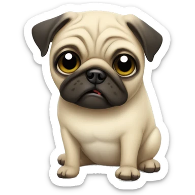 Get well soon pug sticker