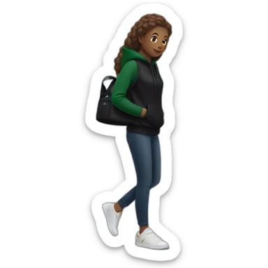 Lacoste bag girl with black lacoste hoodie sticker