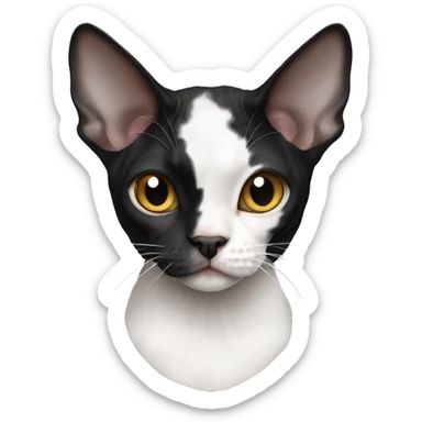 Black and white Devon Rex  sticker