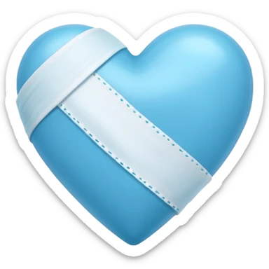 blue heart with a bandeide sticker