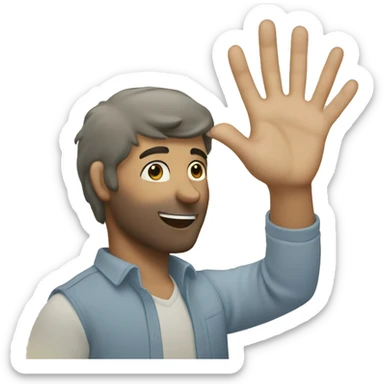 caucassian friends high five sticker