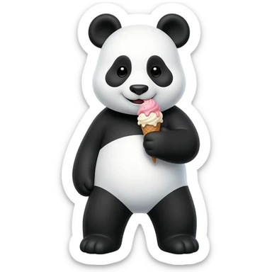 Panda eating ice cream sticker