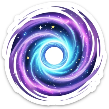 swirling vortex teleportation portal with stars and cosmic dust sticker