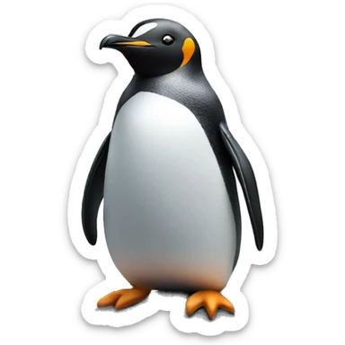 Penguin sitting on the rock sticker
