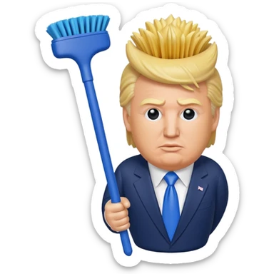 a donald trump toilet brush sticker