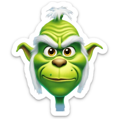 The grinch with a smirk, but he is blue sticker
