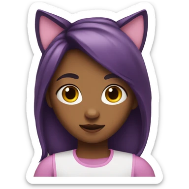 girl with cat ears sticker