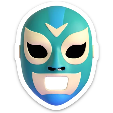 forest green, cream, and Carolina blue luchador mask sticker