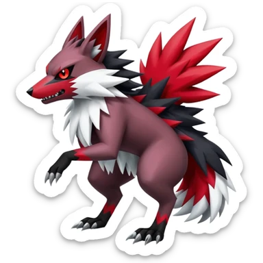Shiny Dark Zigzagoon-Zoroark-Zangoose-Hybrid (Full body) sticker