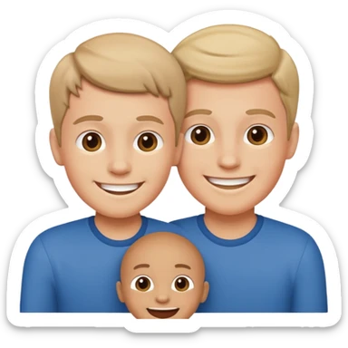 famille avec deux garcon sticker