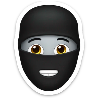 kanye with a black balaclava in black mask and silver grillz on teeth sticker