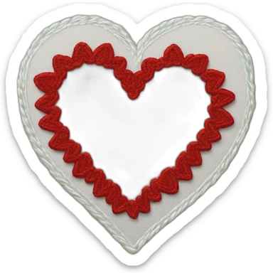 Embroidery of heart sticker
