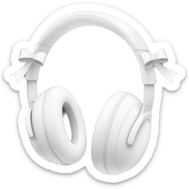 White headphones with bows sticker