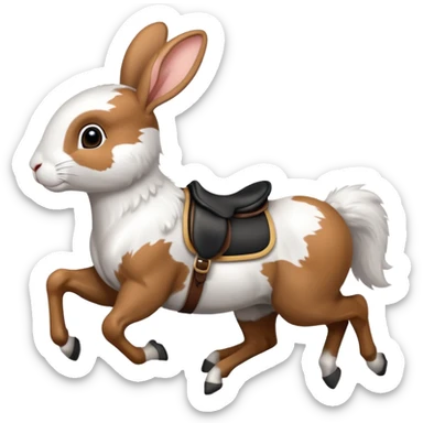 Exciting rabbit galloping on the back of horse sticker
