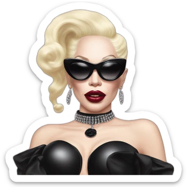 Amanda lepore wearing balenciaga black sticker