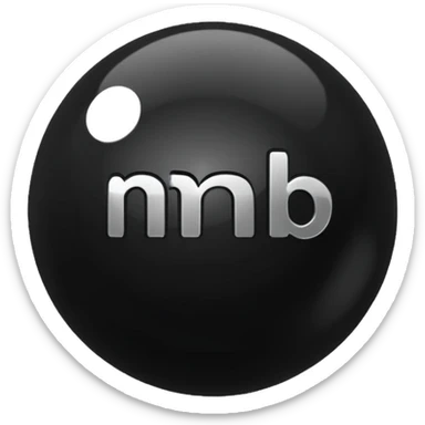 Black Ball with MB written on it sticker