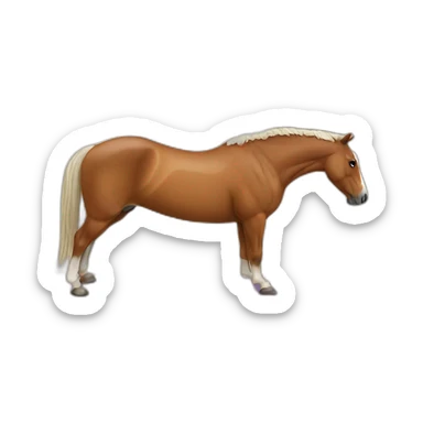 horse doing downward dog sticker