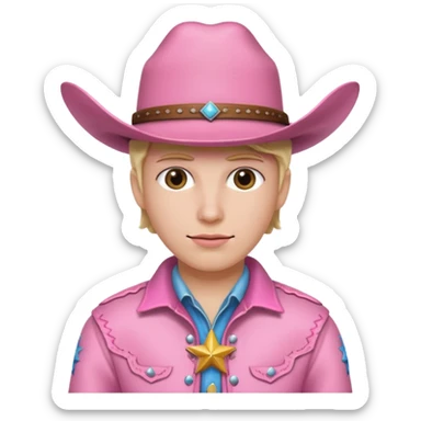 pink cowboy sticker