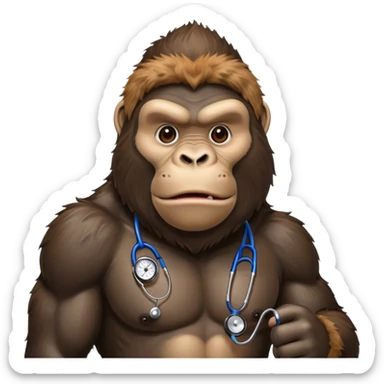 king kong WITH STETHOSCOPE sticker
