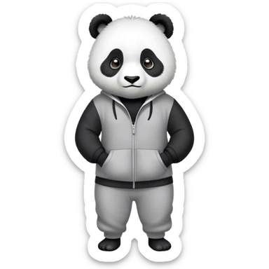 Panda wearing jogging suit sticker