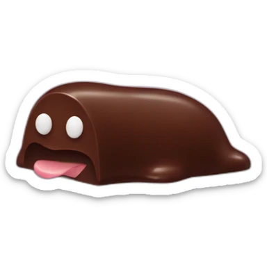 Chocolate mole with a bitten tail sticker