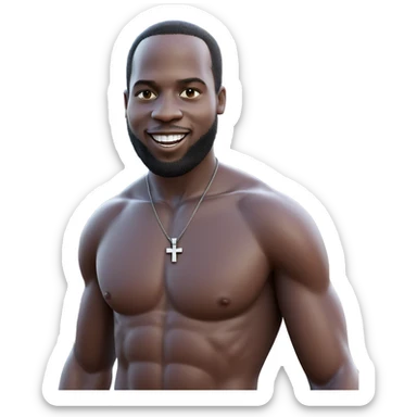 smiling boy with cross necklace sticker