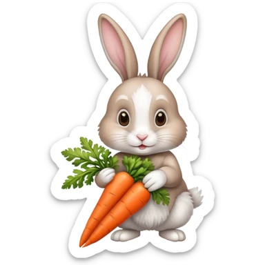 Rabbit with carrot  sticker