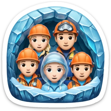 rescuers frozen in a cave sticker